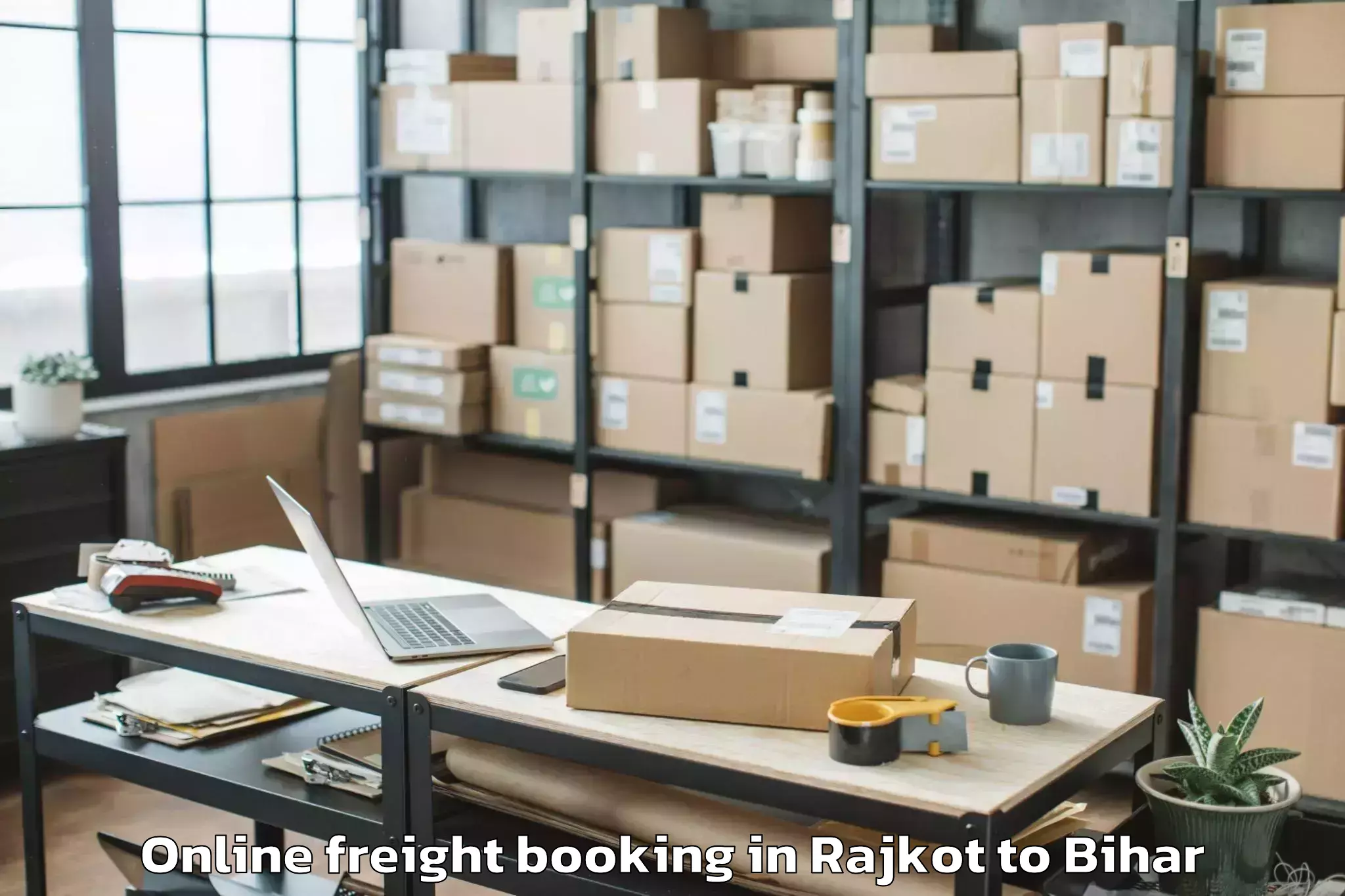 Easy Rajkot to Majhaulia Online Freight Booking Booking